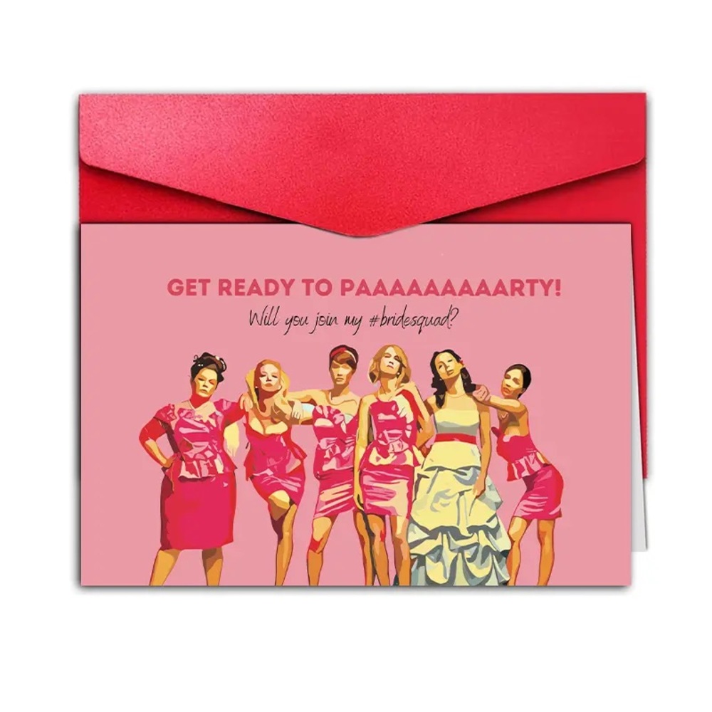 Bridesmaid Proposal Card with Red Envelope